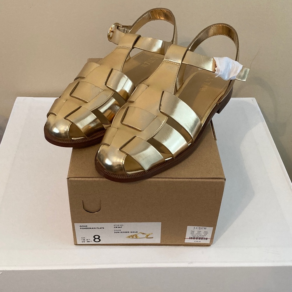 JCrew Factory metallic fisherman sandals